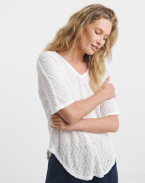 Popcorn V Neck Top