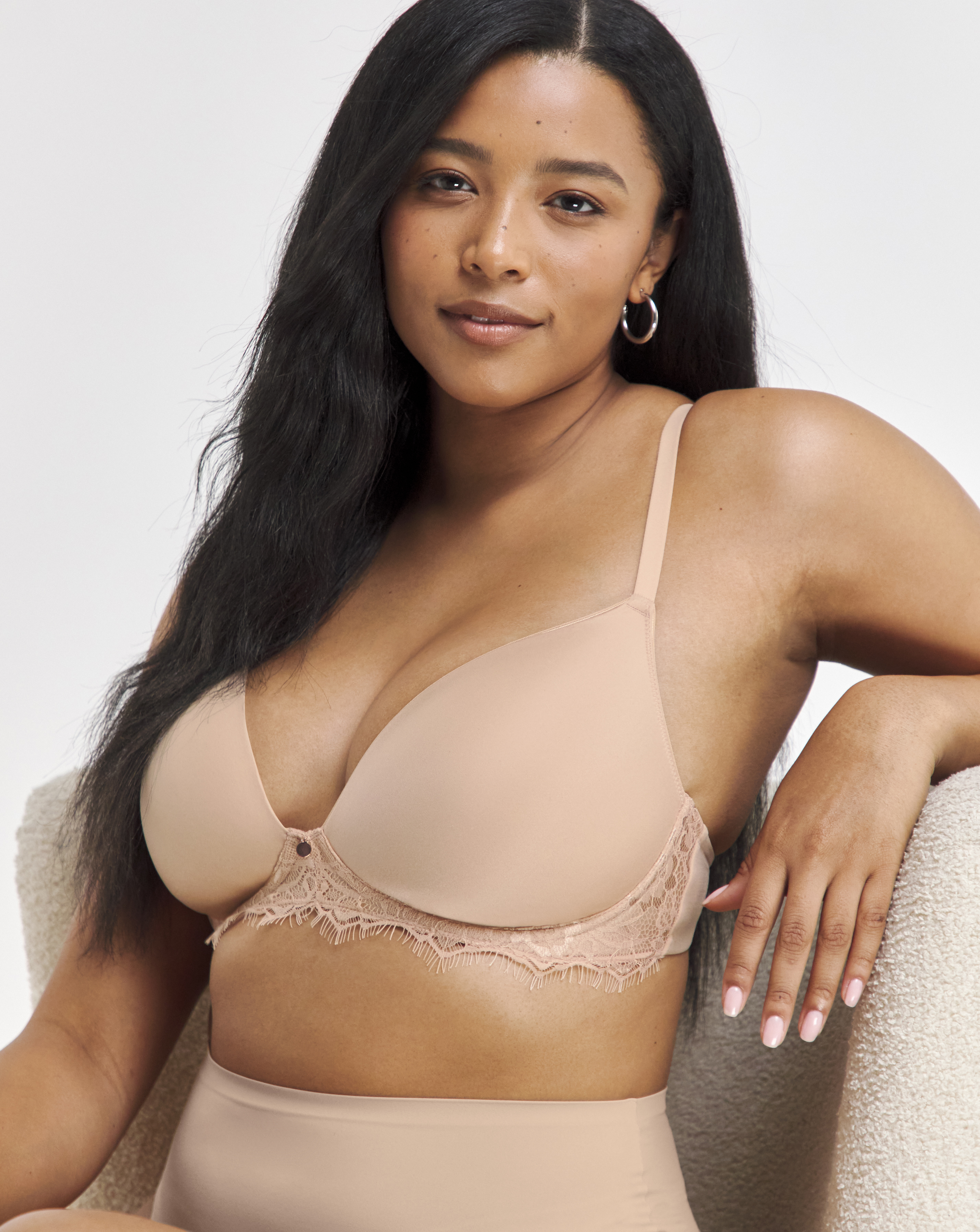 Figleaves Smoothing Non Wired Padded Bra In Latte | UK Size 32C Women's