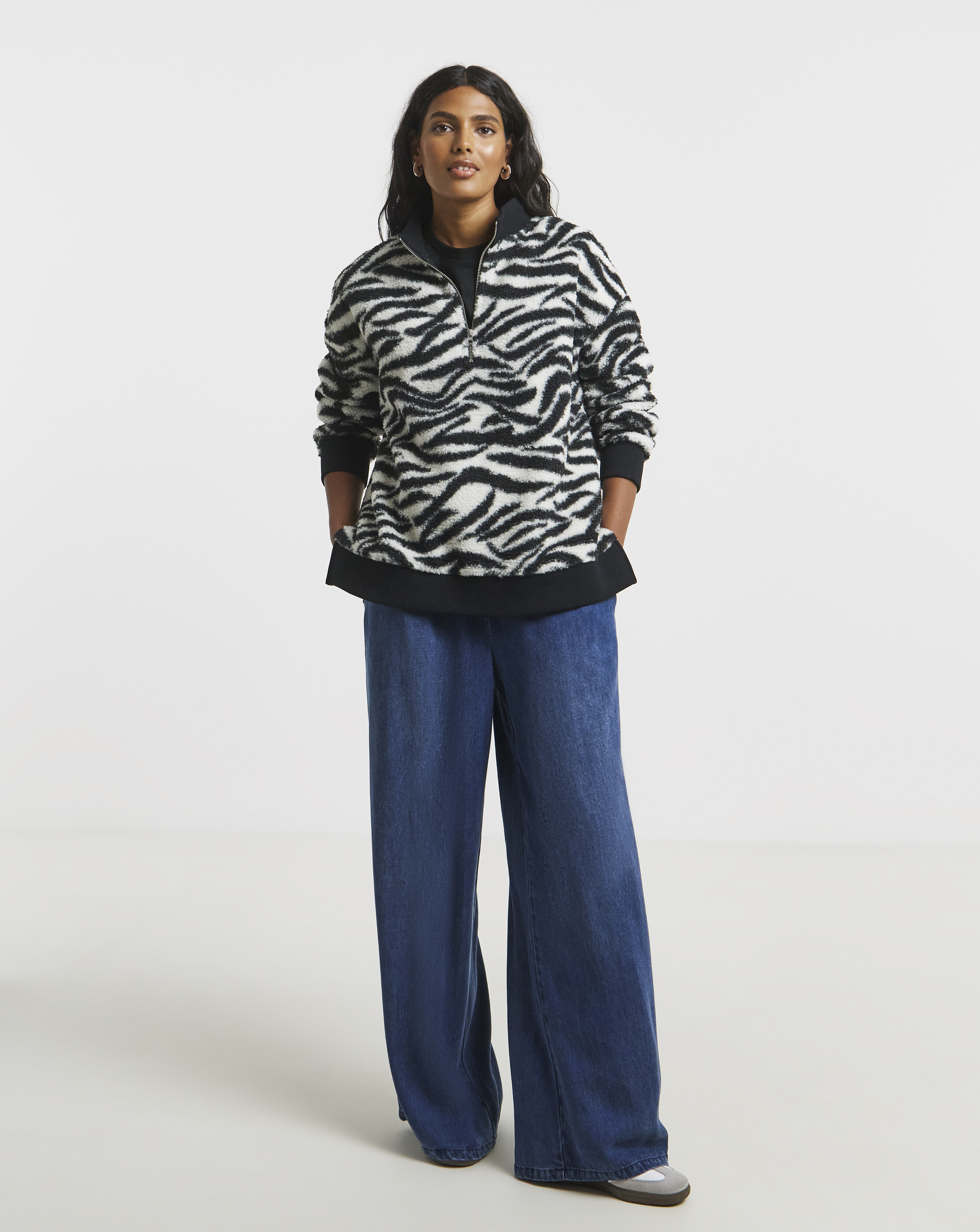 Borg Zebra Printed Sweatshirt
