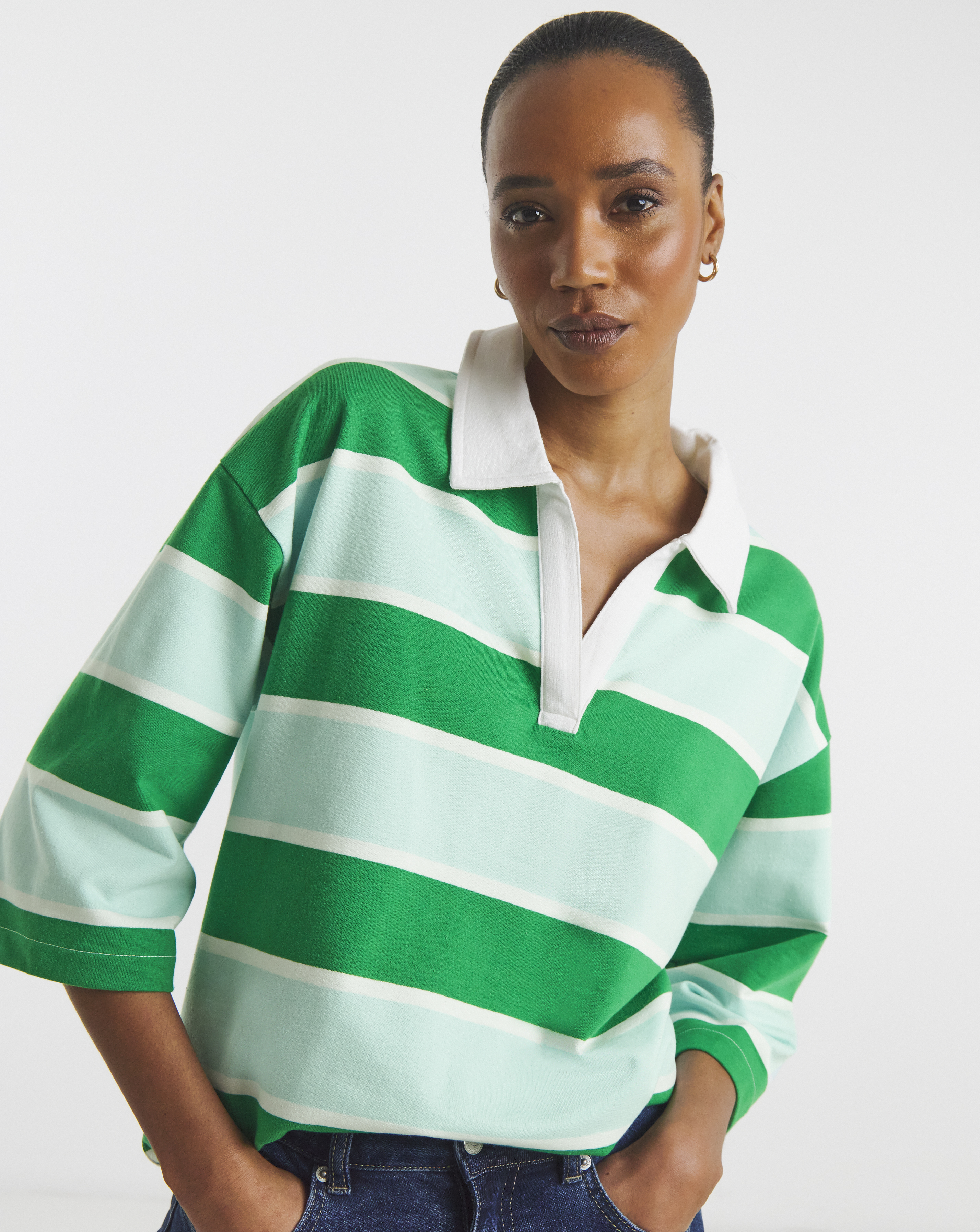 Striped Polo Top