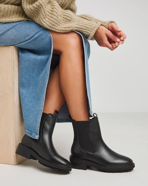 Chunky Lea Chelsea Boots Ex Wide EEE Fit
