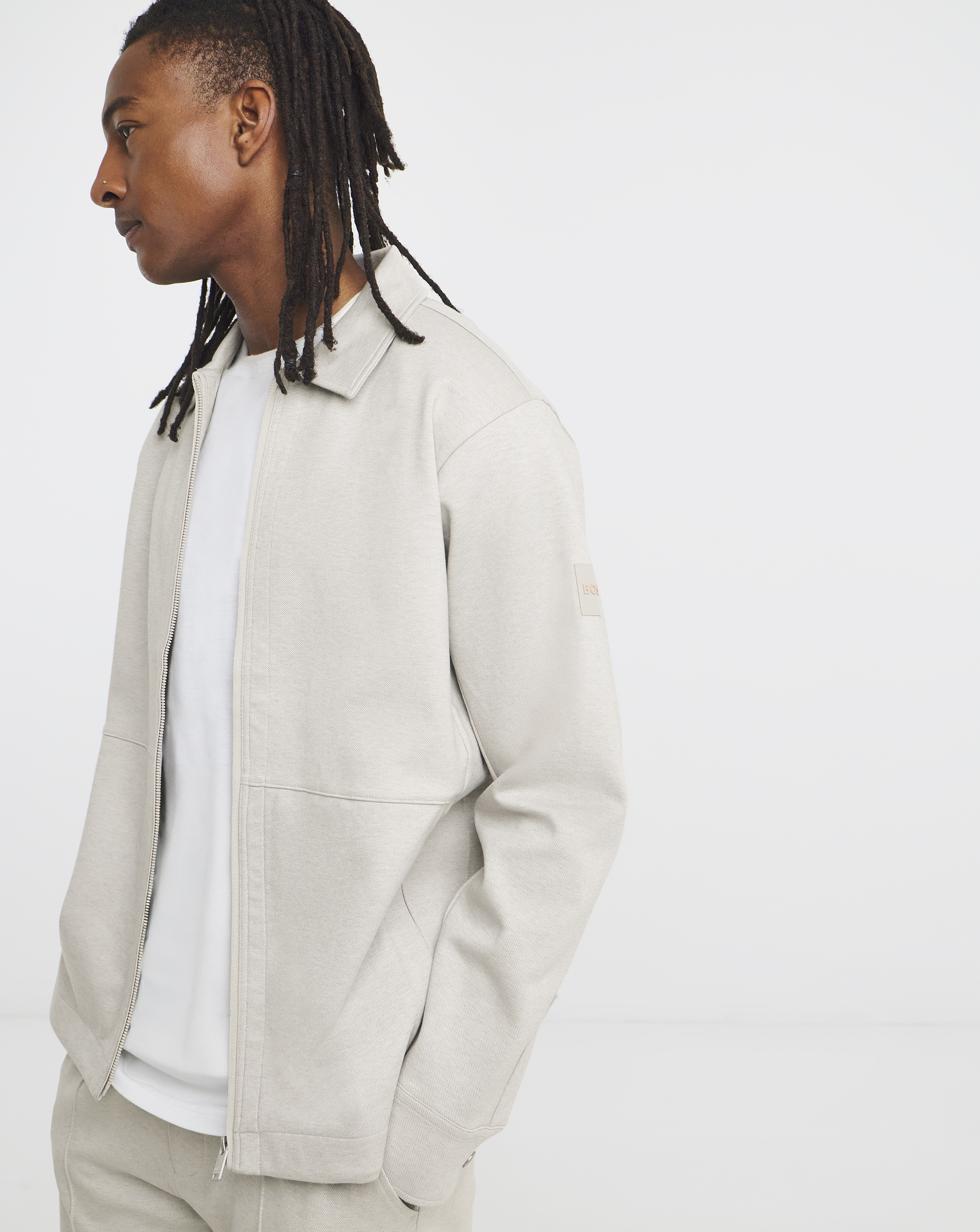 BOSS Zip Through Co Ord Sweat - Beige