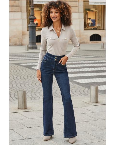 Sosandar Contour Waist Kick Flare Jean
