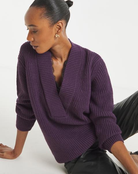 Lace Trim V Neck Jumper