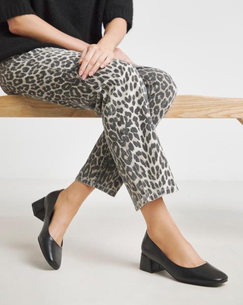 Low Block Heel Court Shoes Wide