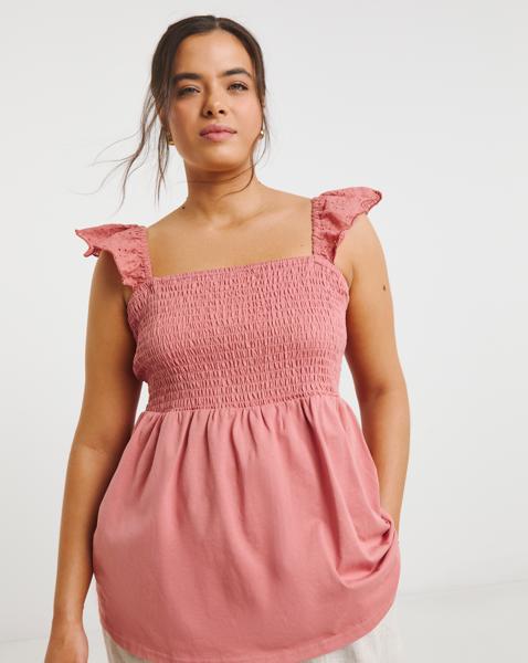 Simply Be Broderie Ruched Bust Vest