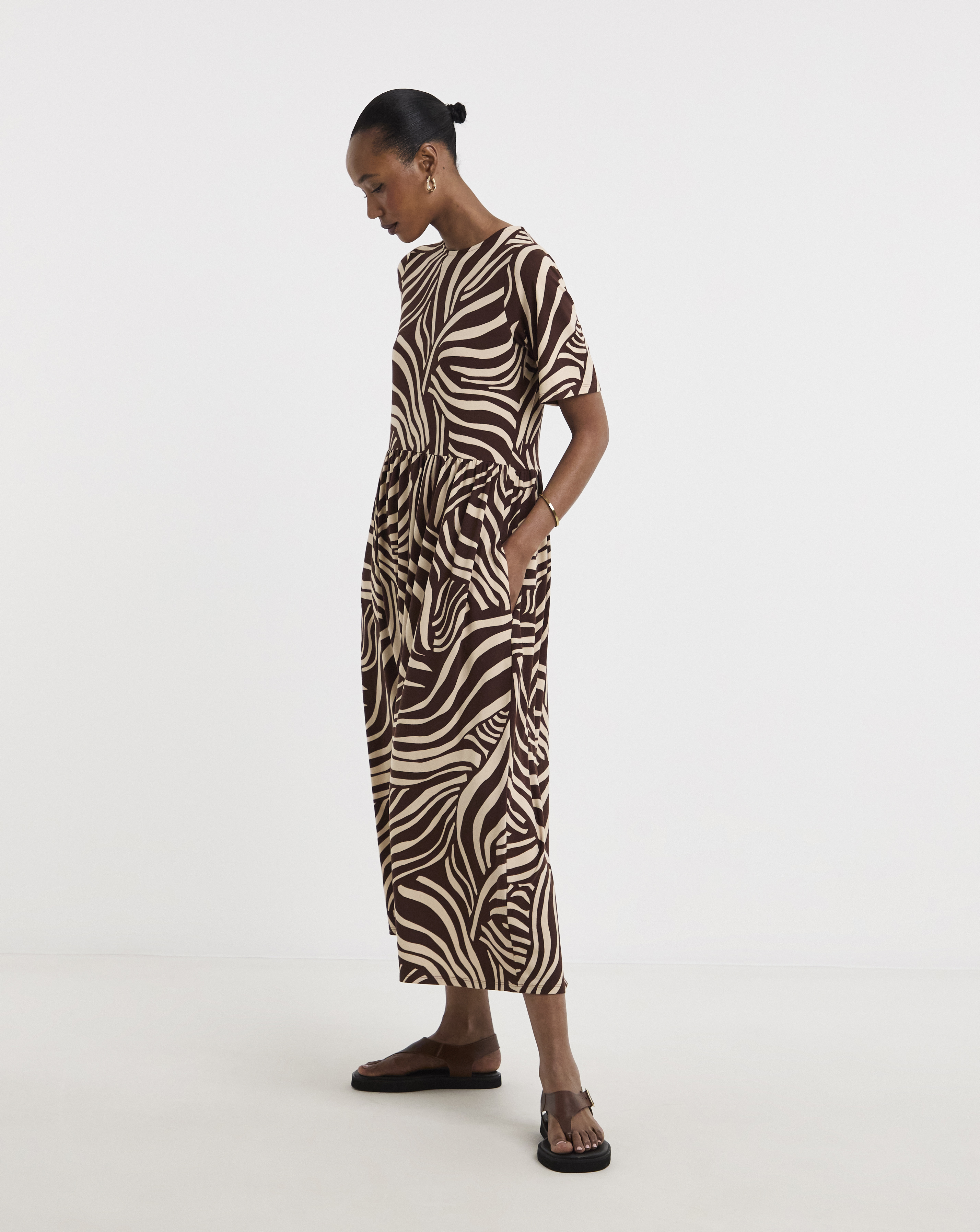 Soft Touch Half Sleeve Smock Dress