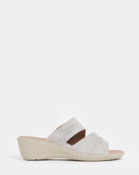 Cushion Walk Ruched Wedge Mules EEE Fit
