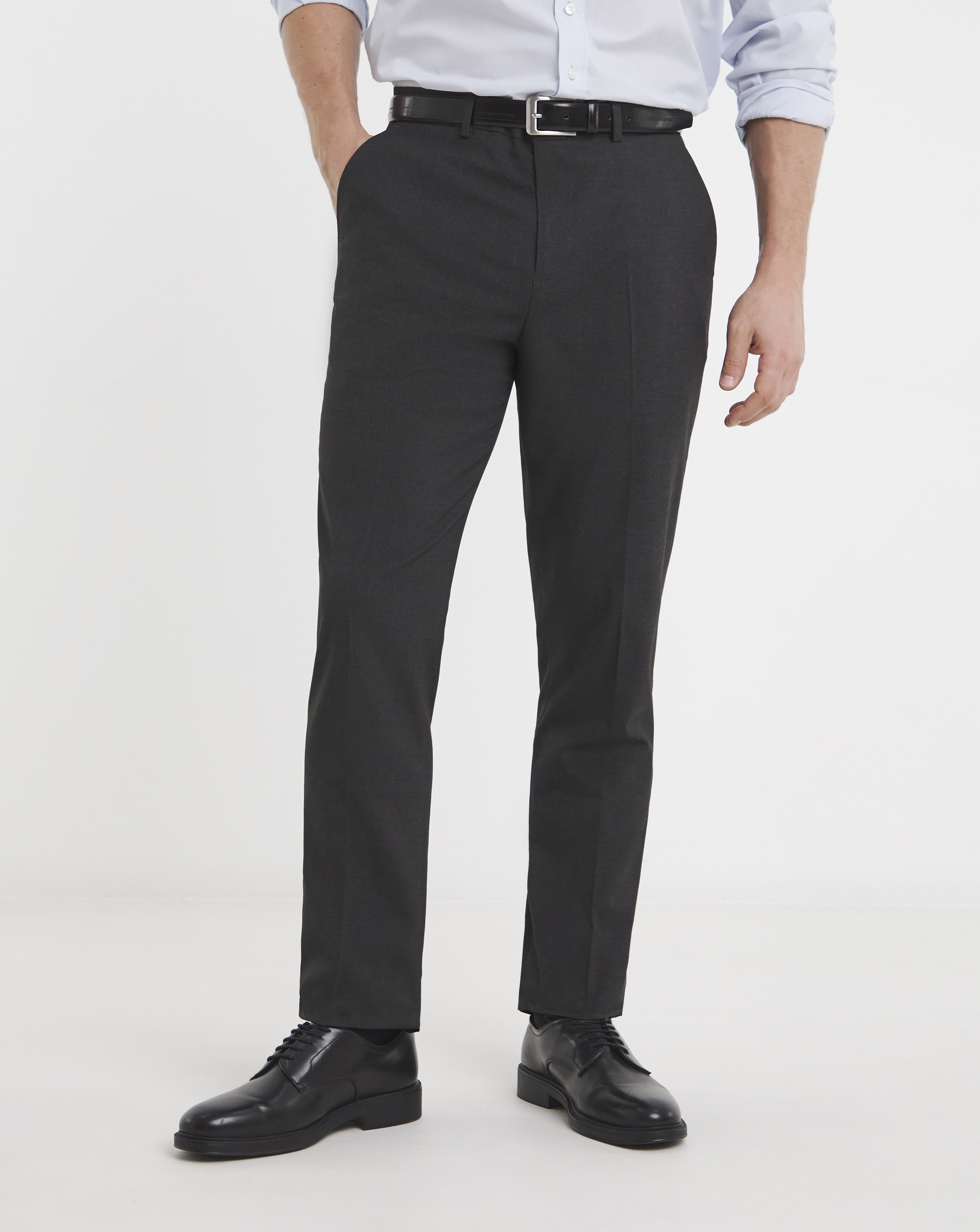 Regular Fit Plain Front Stretch Trouser