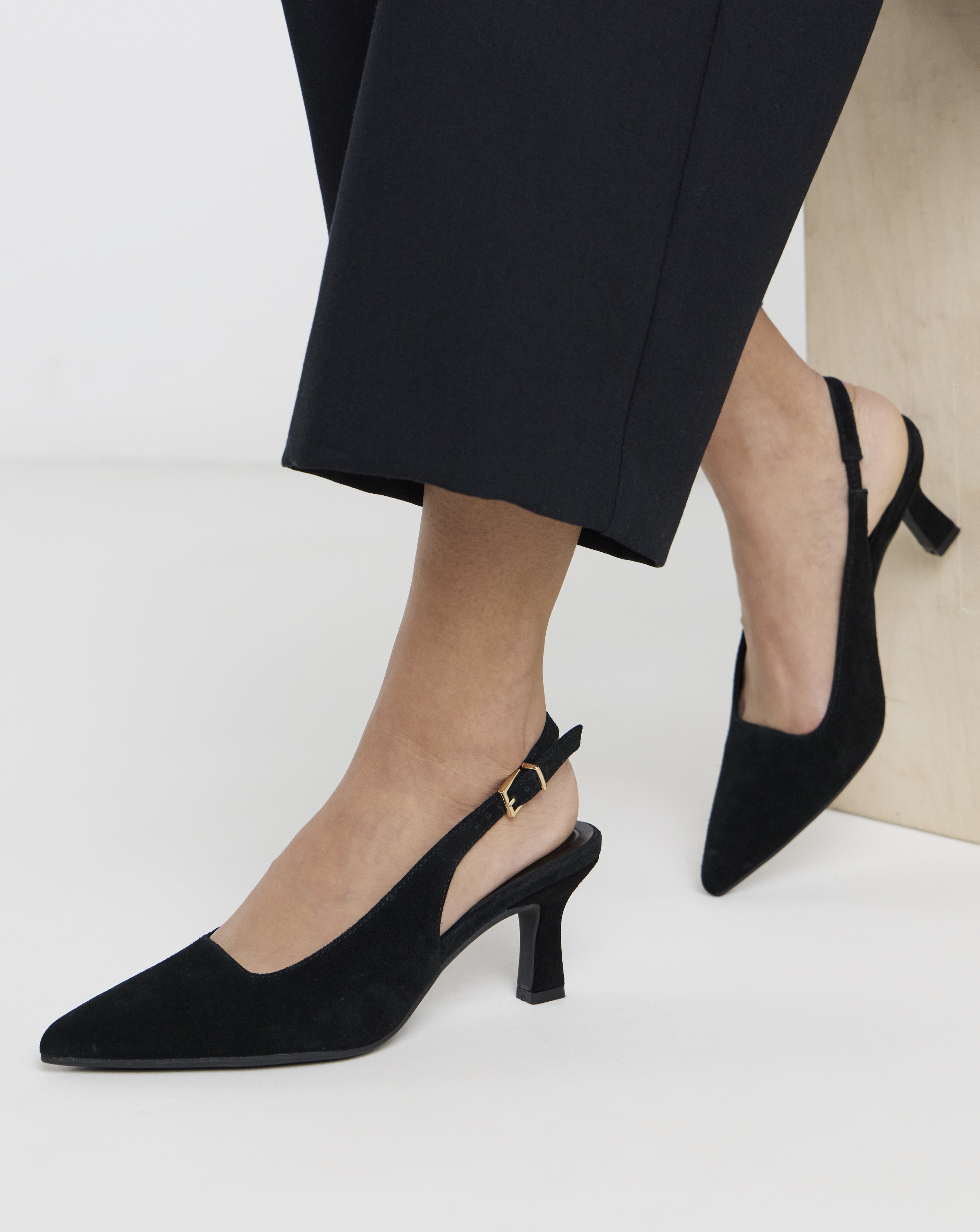 Pointed Toe Slingback Heels Ex Wide