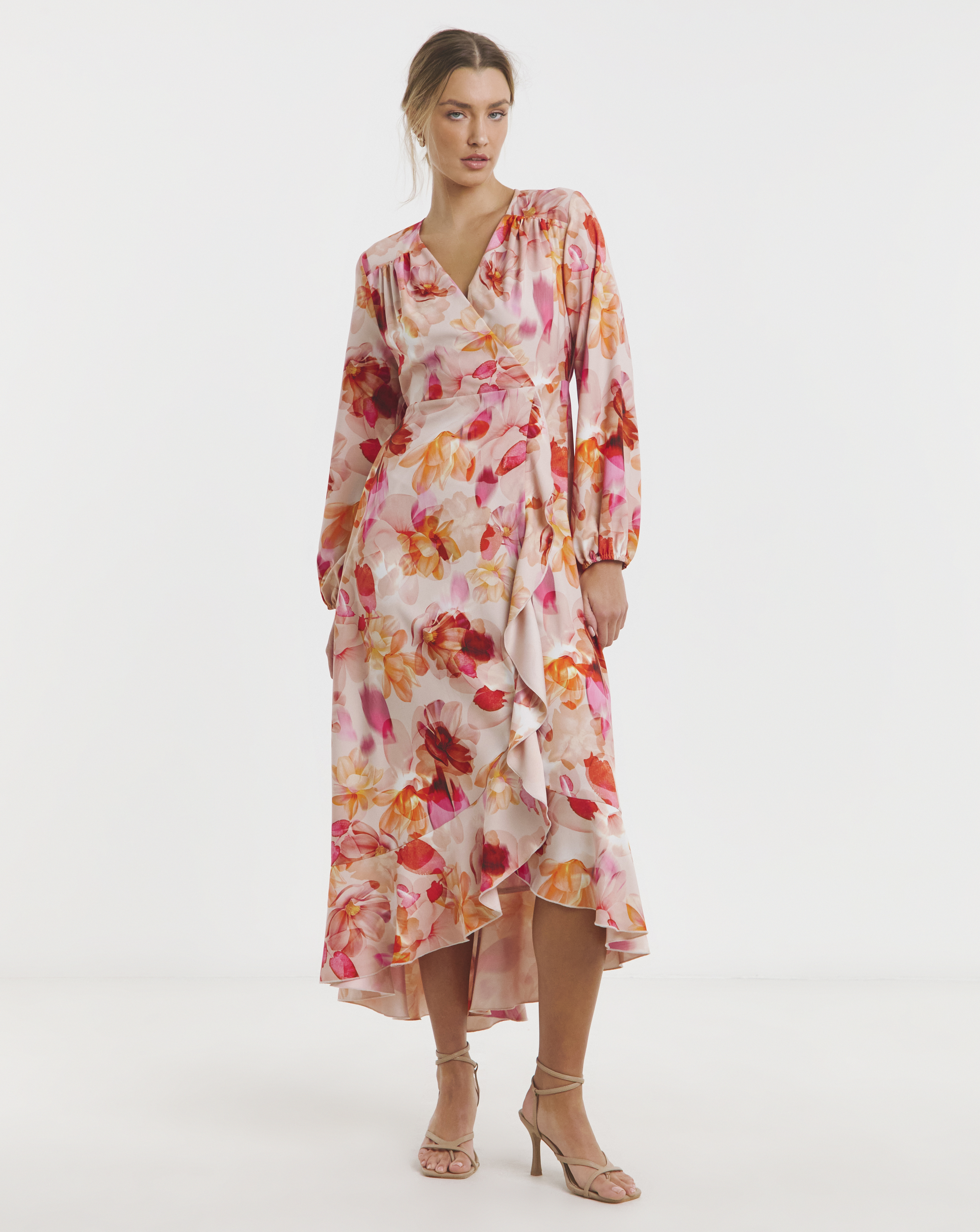 Flounce London Wrap Midaxi Dress