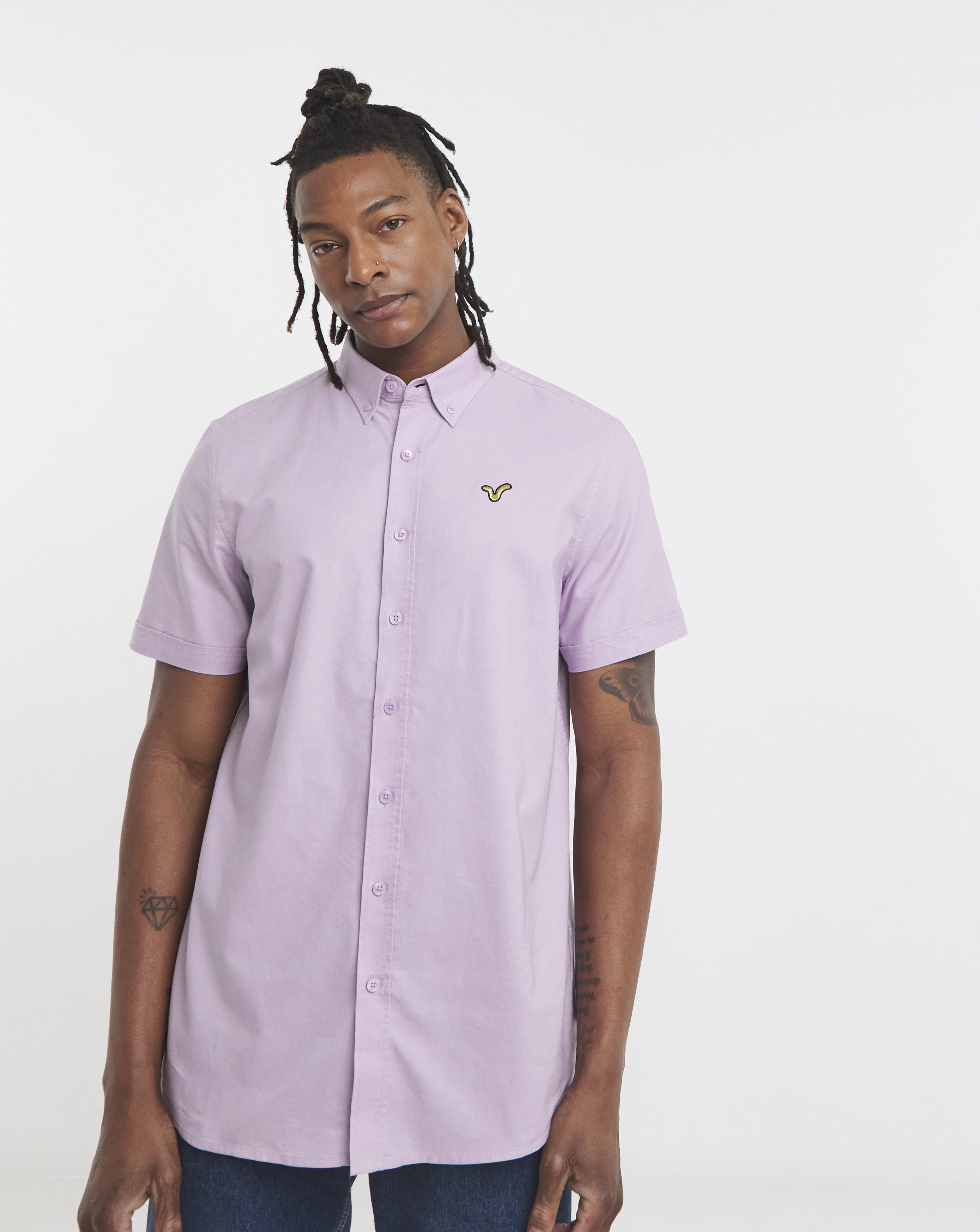 Voi Plain Oxford Short Sleeve Shirt Long