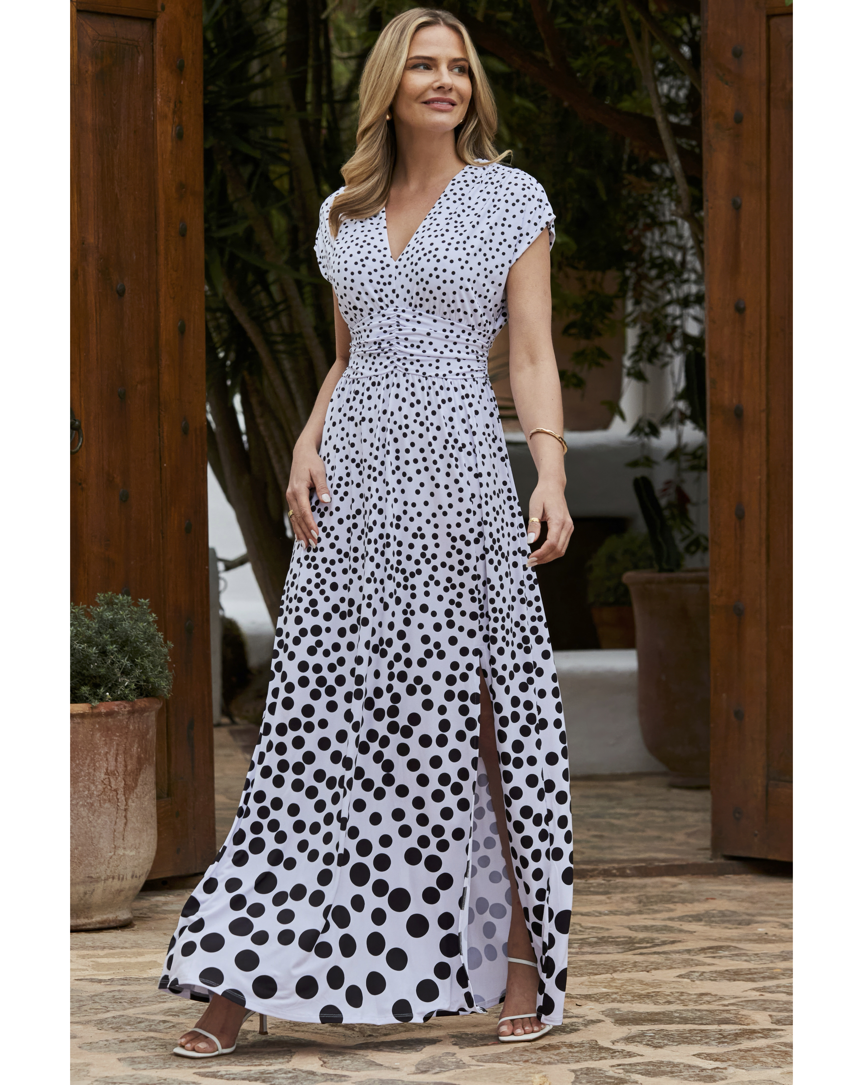 Sosandar Black Multi Jersey Maxi Dress - Size 12