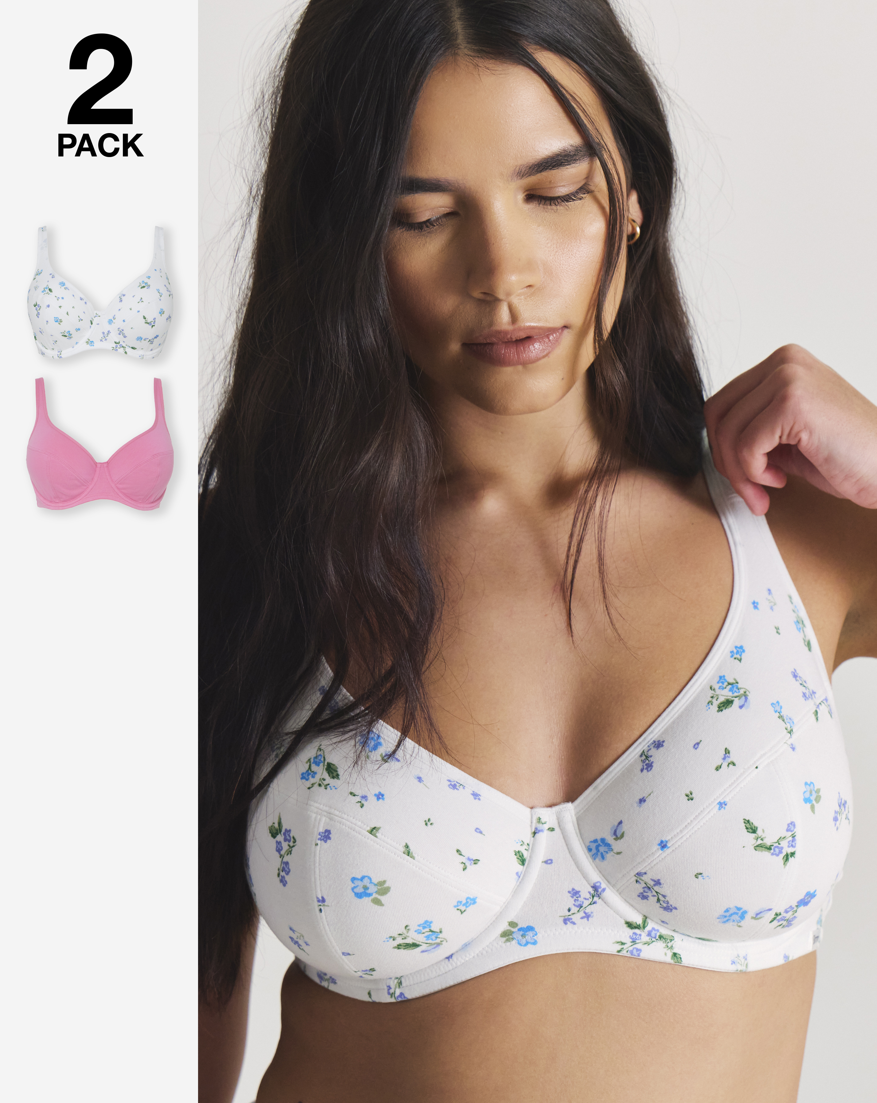 2 Pack Slimma Cotton Full Cup Bras