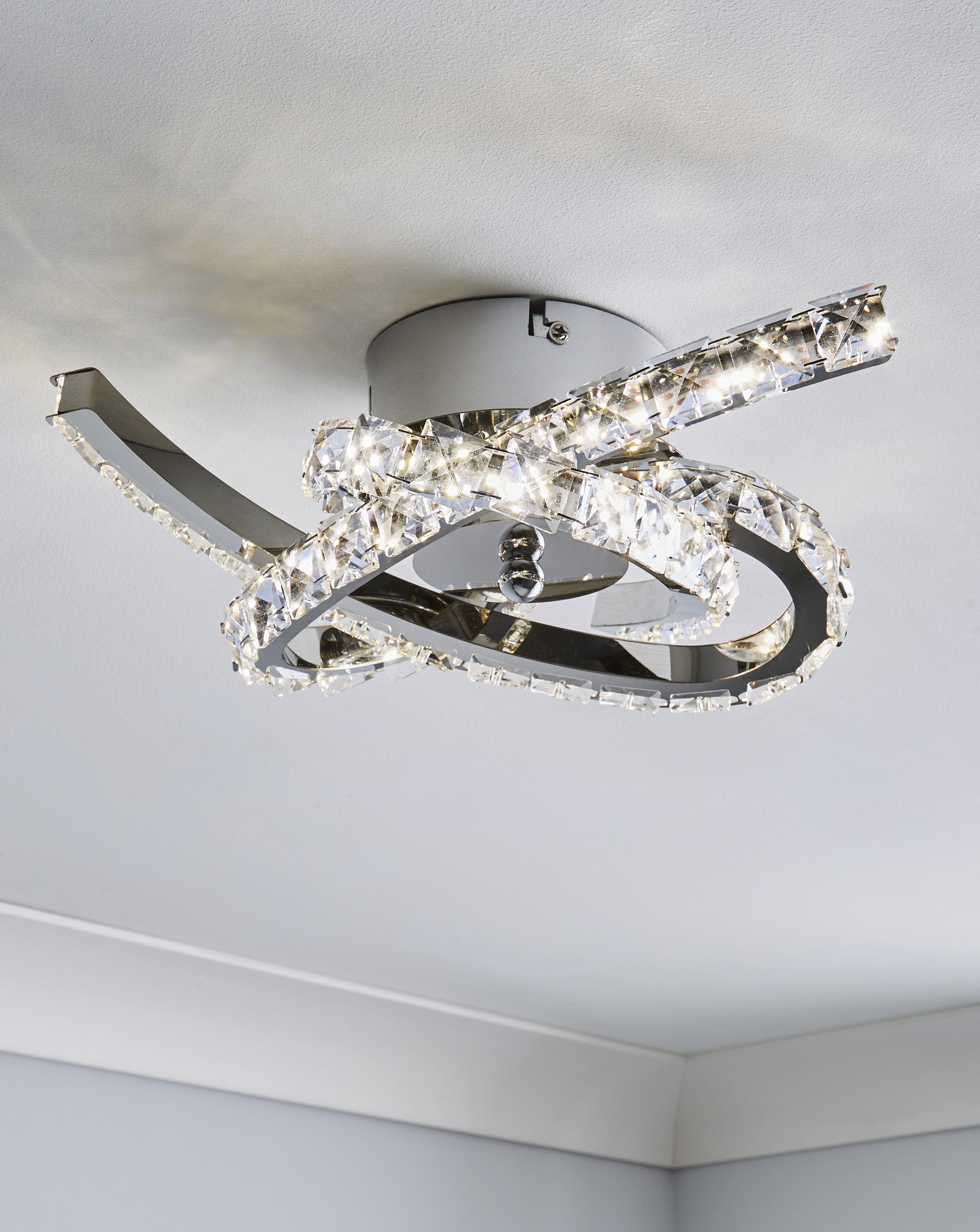 Searchlight Silver Astro Led Flush Ceiling Light