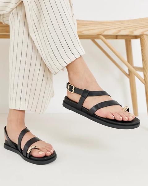 Toe Ring Footbed Sandals Wide Fit