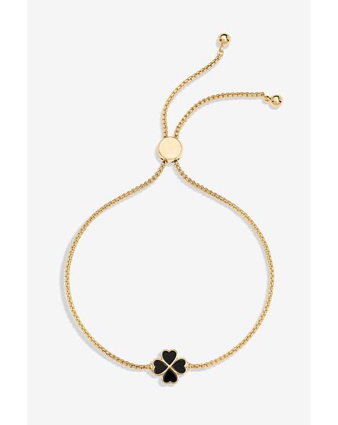 Jon Richard Gold Plated And Jet Enamel Heart Clover Toggle Bracelet