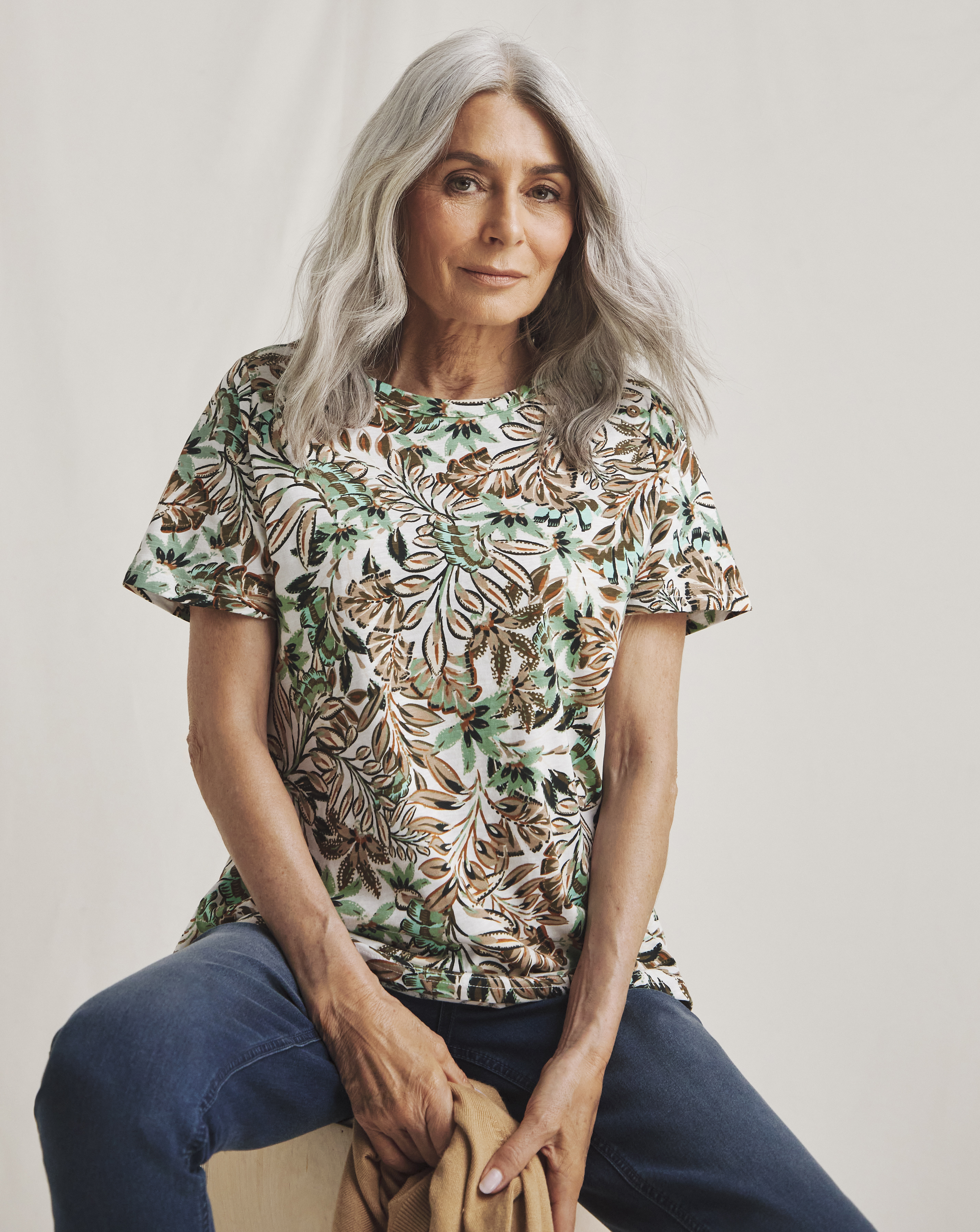 Julipa Button Shoulder Jersey Top