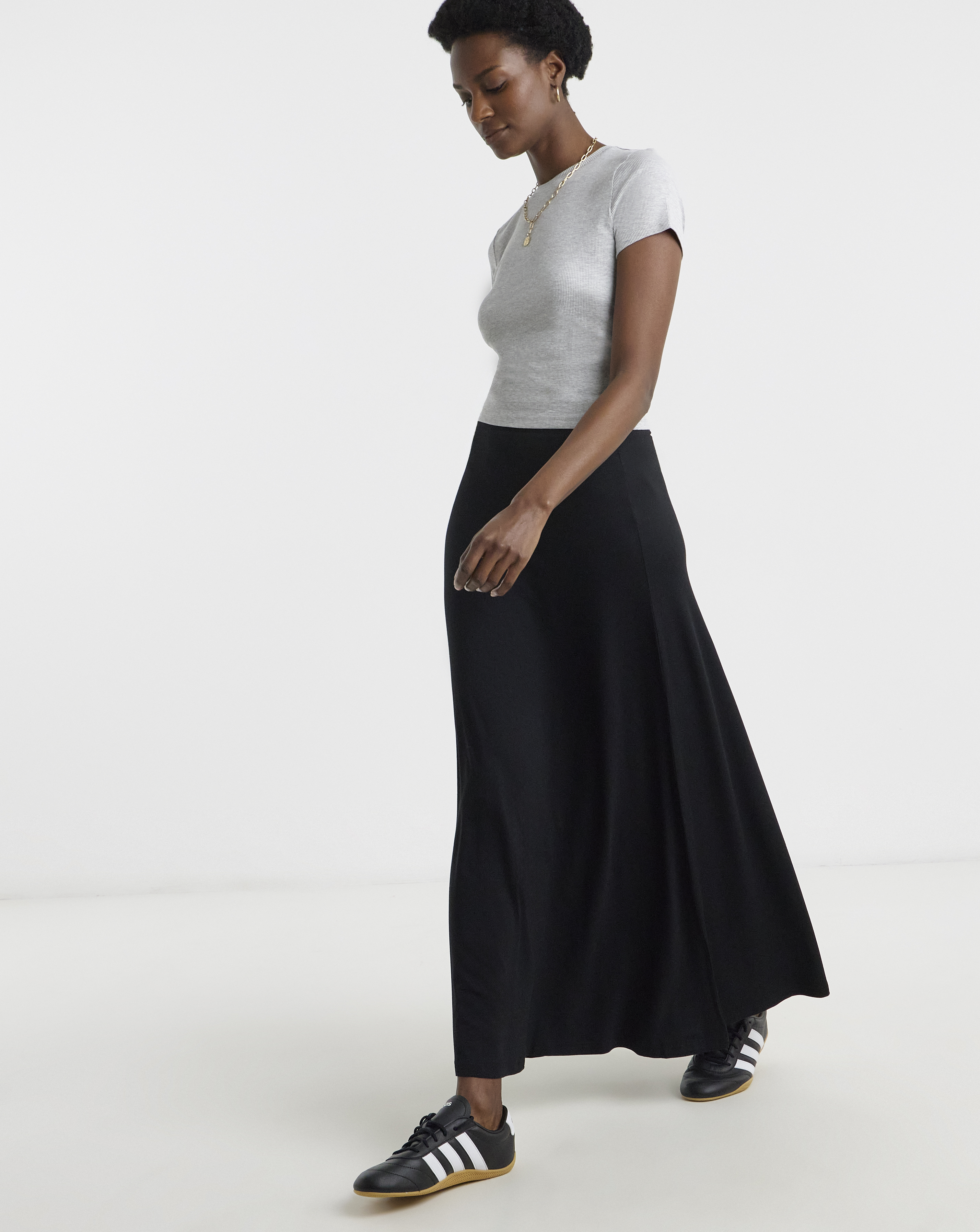 Black Jersey Maxi Skirt