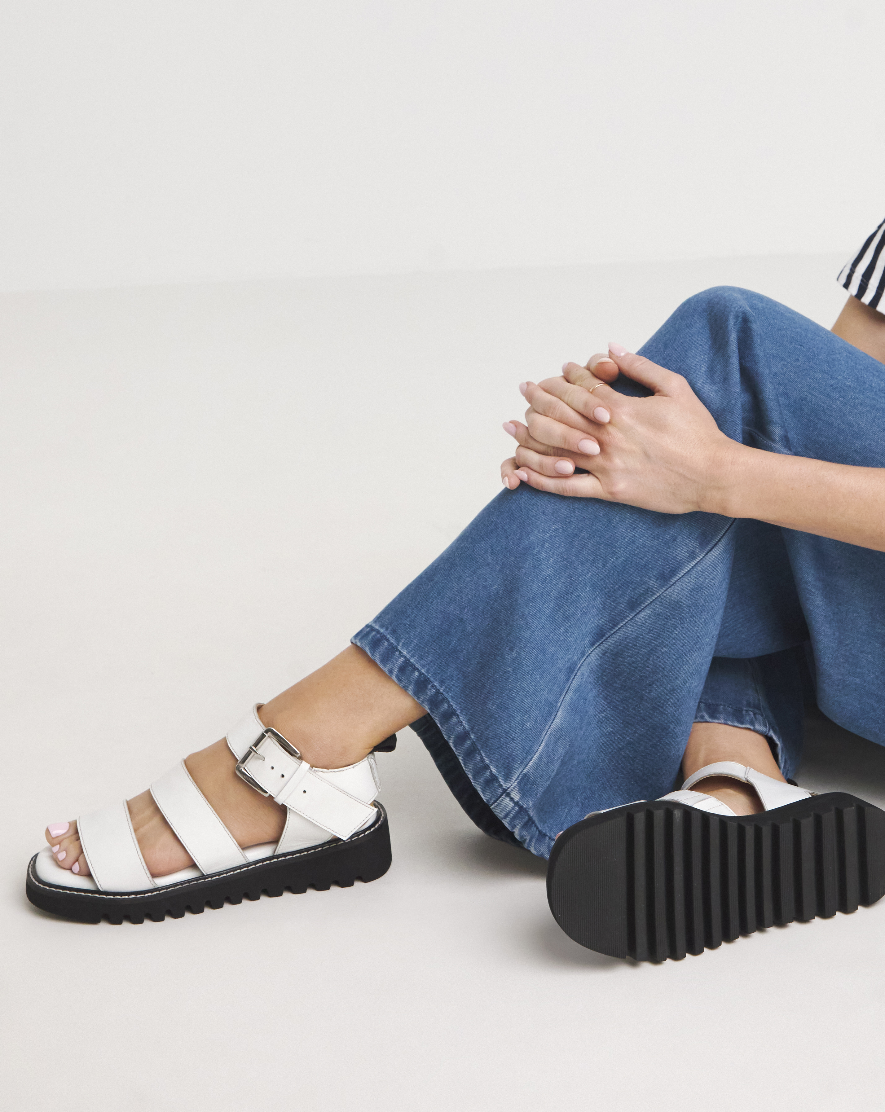 Leather Chunky Sandals E Fit