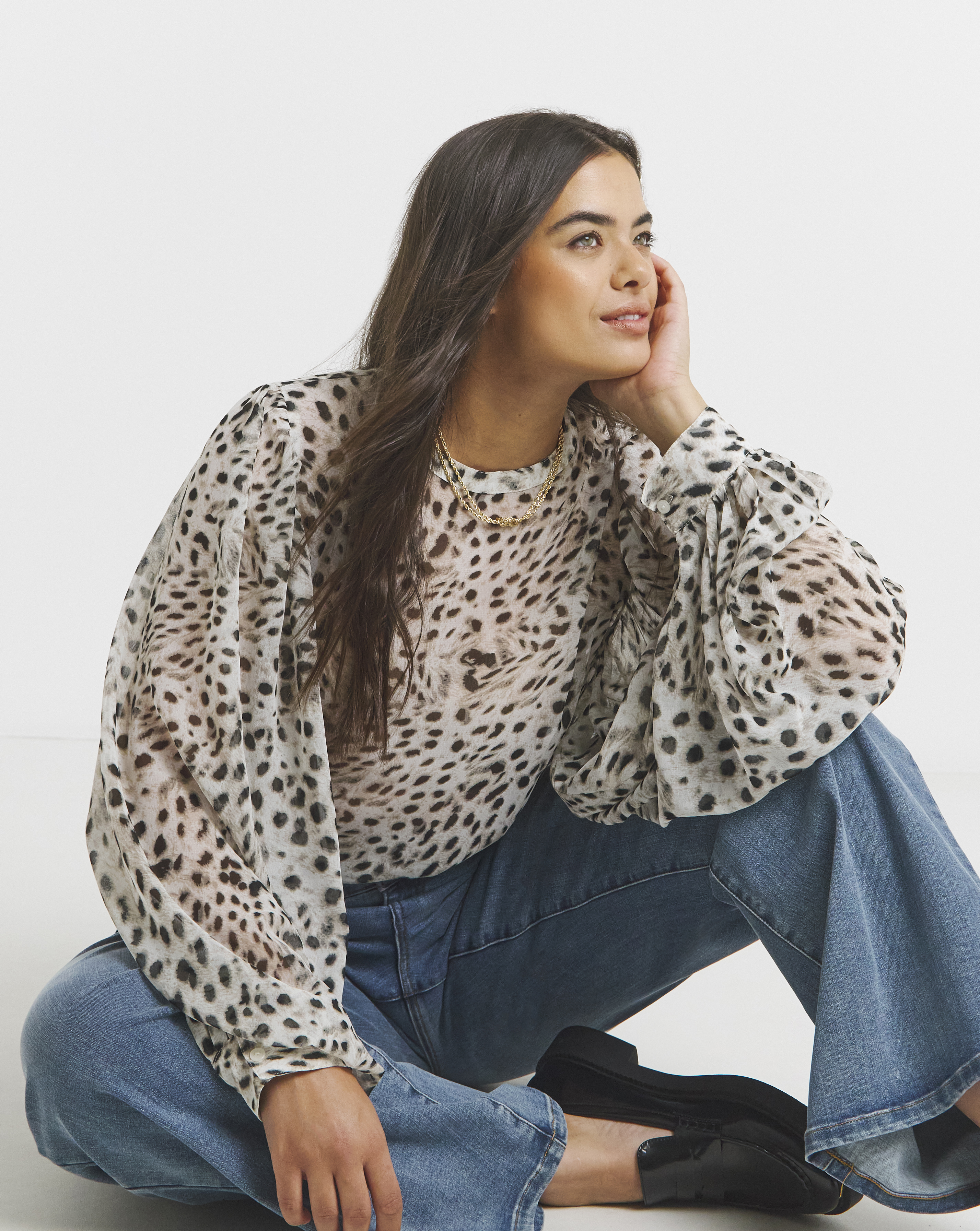 Exaggerated Sleeve Blouse