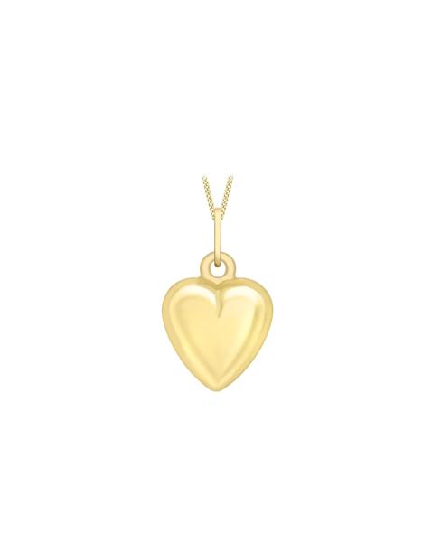 9ct Yellow Gold Heart Pendant On Chain