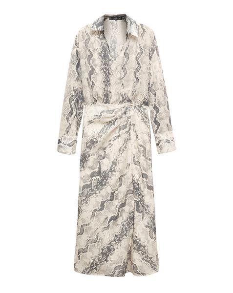 Mango Snake Print Midi Dress