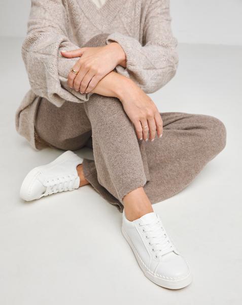 Scalloped Lace Up Trainer Ex Wide Fit