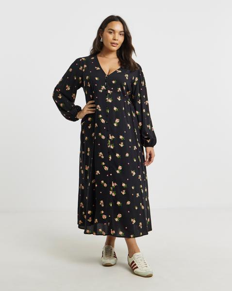 Simply Be Button Through Midi Dress - Image