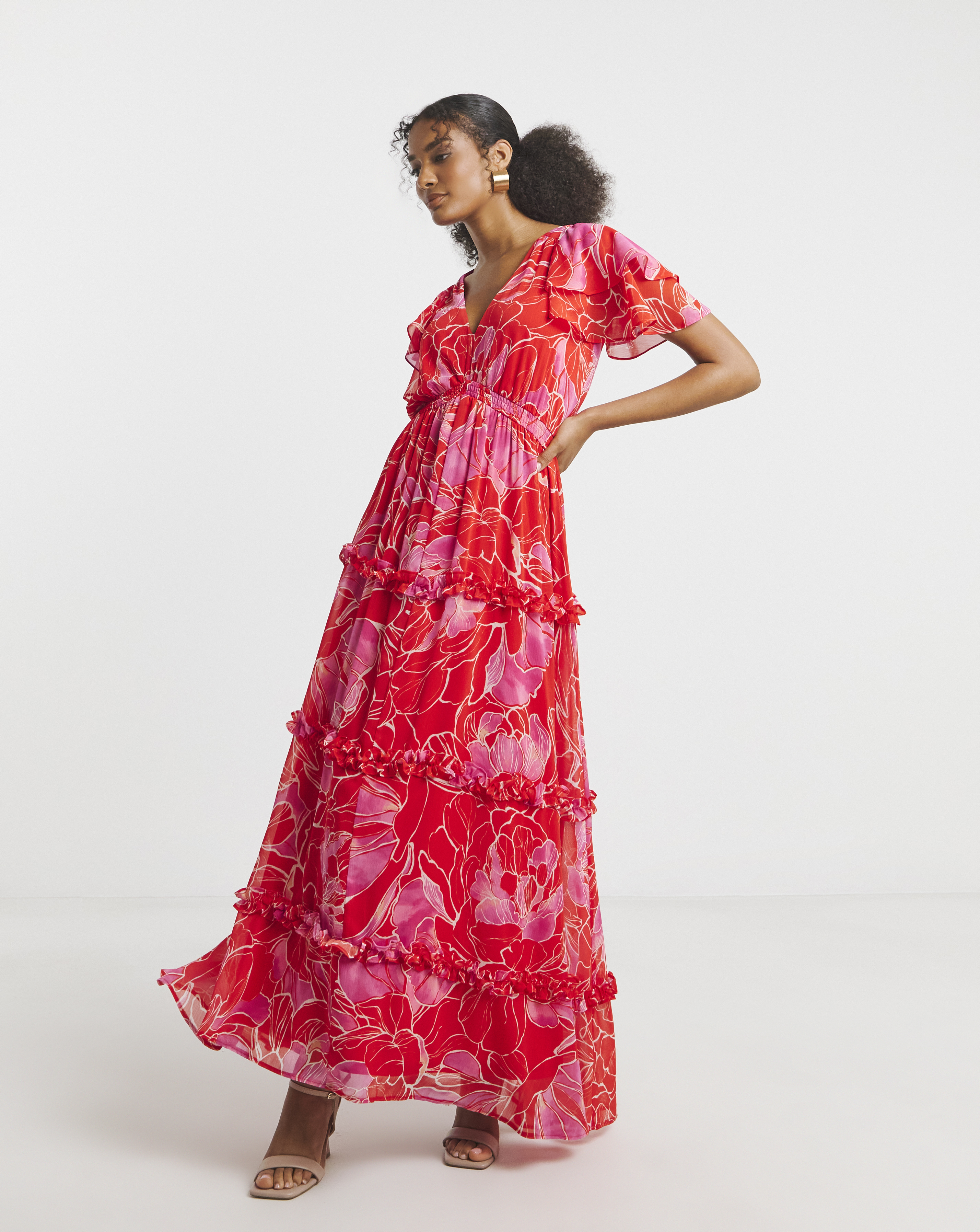 Joanna Hope Maxi Ruffle Dress