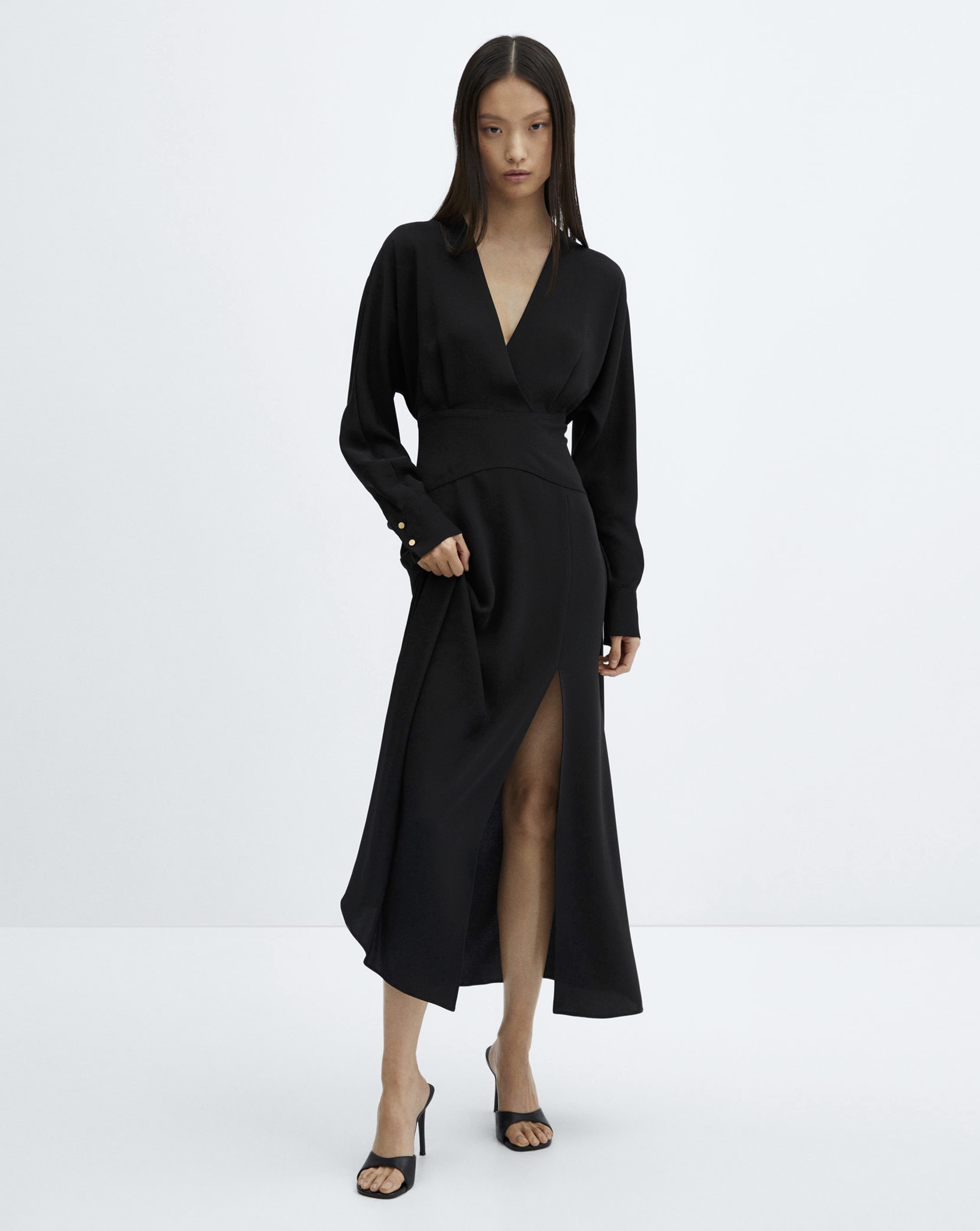 Mango Cross - Neckline Slit Dress