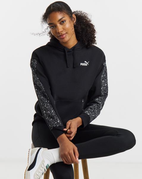 Puma Essential Animal Print Hoodie - Black Leopard