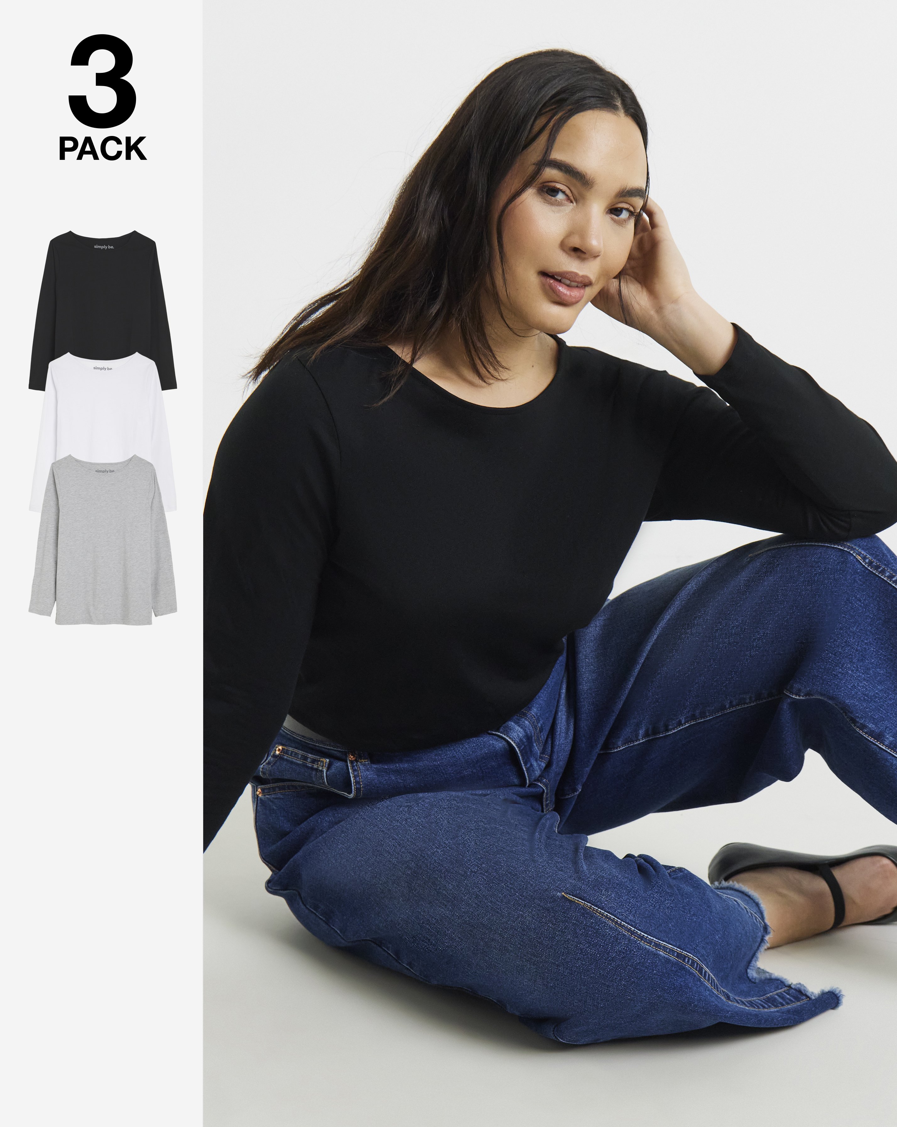 Pack of 3 Slash Neck Tops