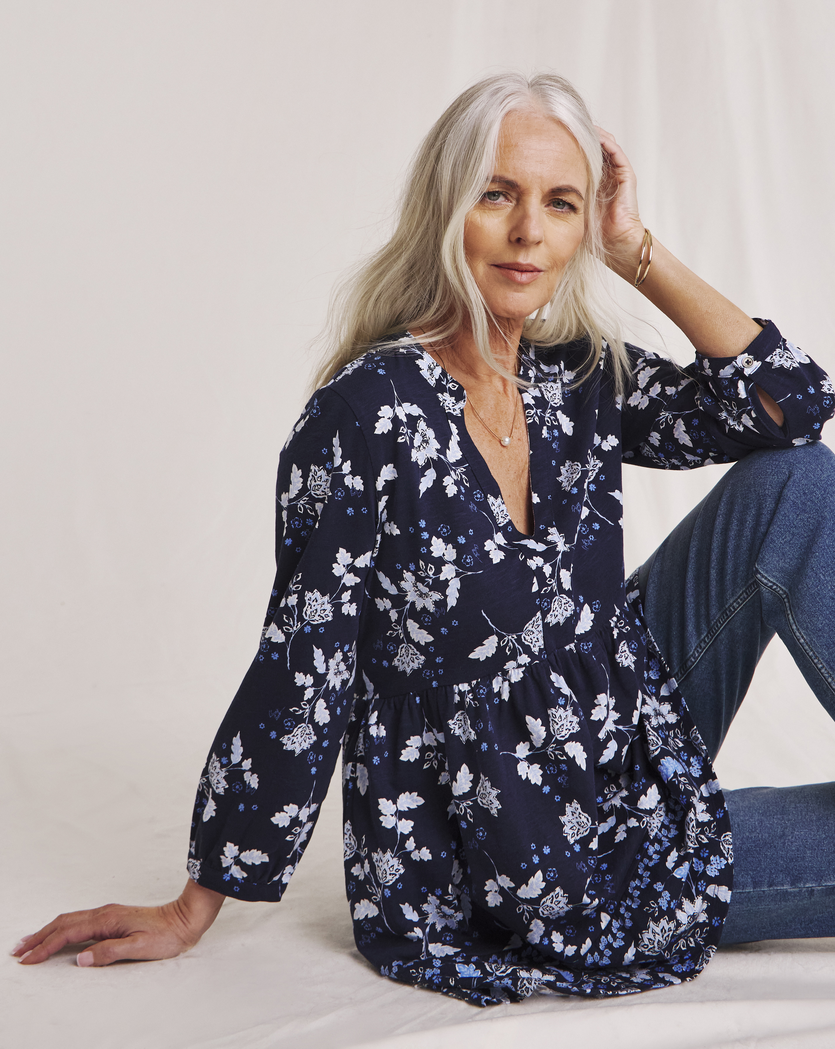 Julipa Tiered Pure Cotton Swing Tunic