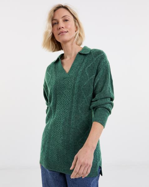 Longline Cable Knitted Jumper