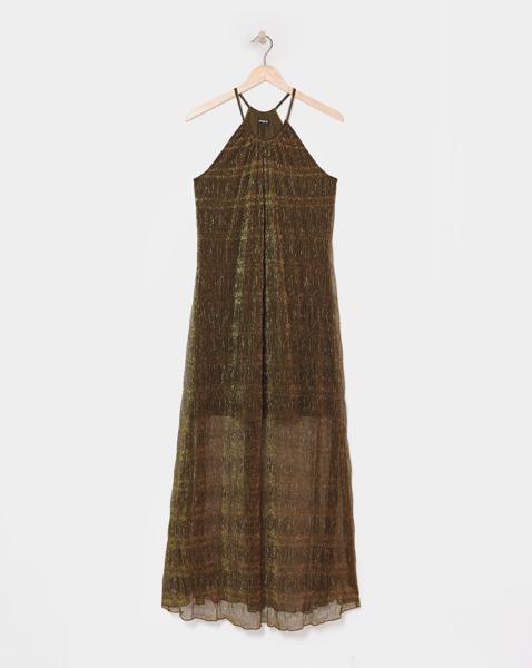 Simply Be Bronze Foil Trapeze Maxi Dress