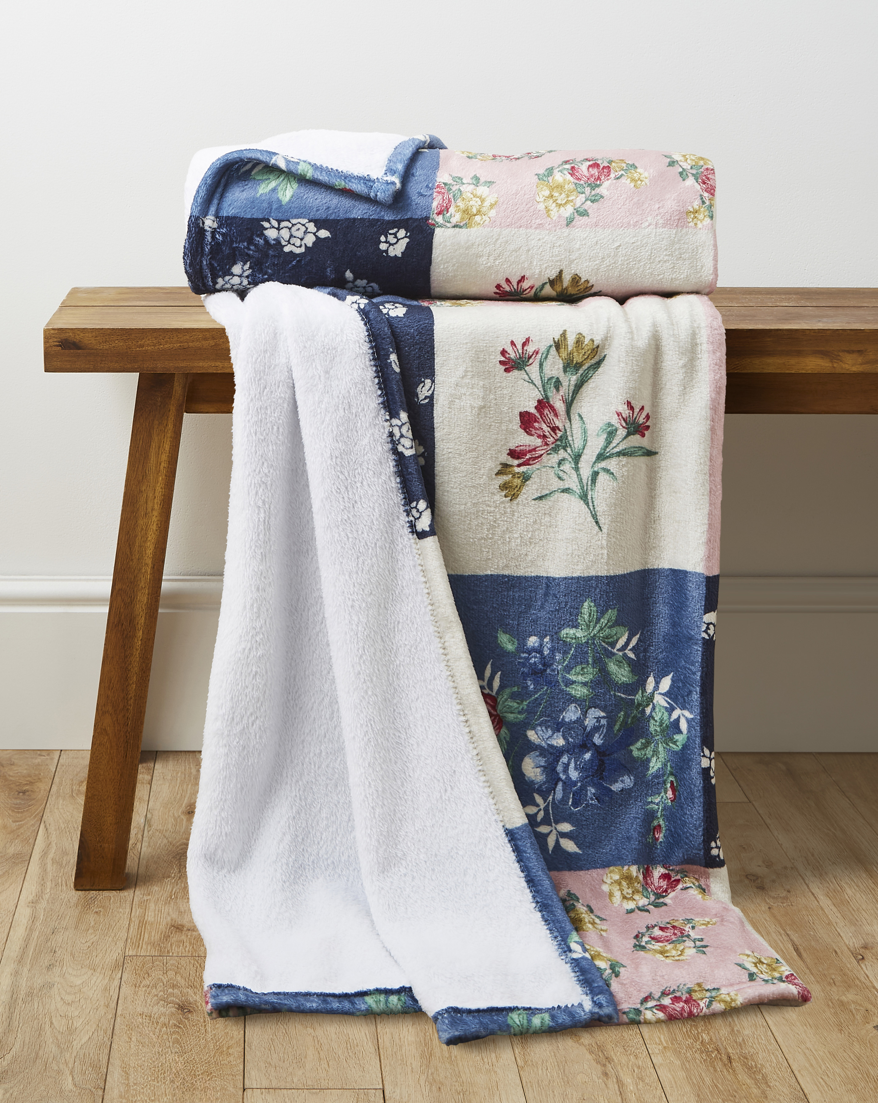 Julipa Patchwork Printed Fleece Throw