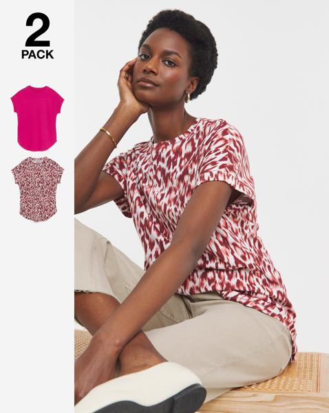 2 Pack Curved Hem Longline top