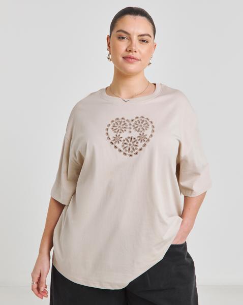 Simply Be Oversized Cut Out Work T-Shirt