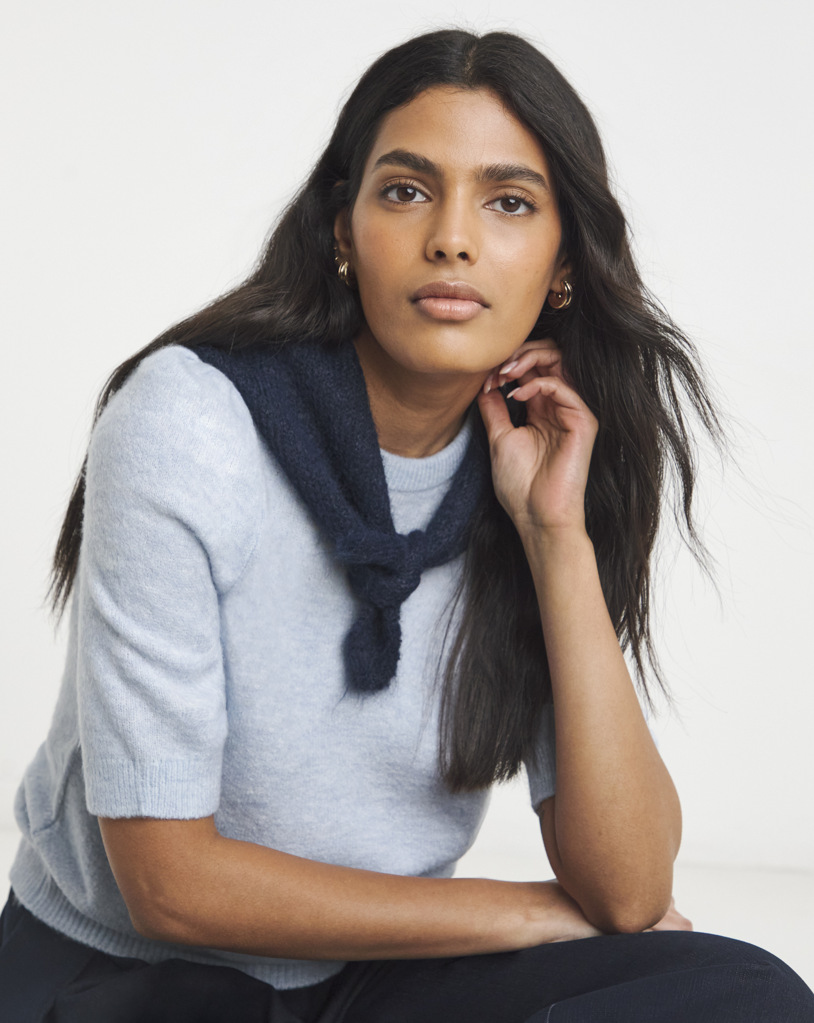 Puff Sleeve Knitted T-Shirt