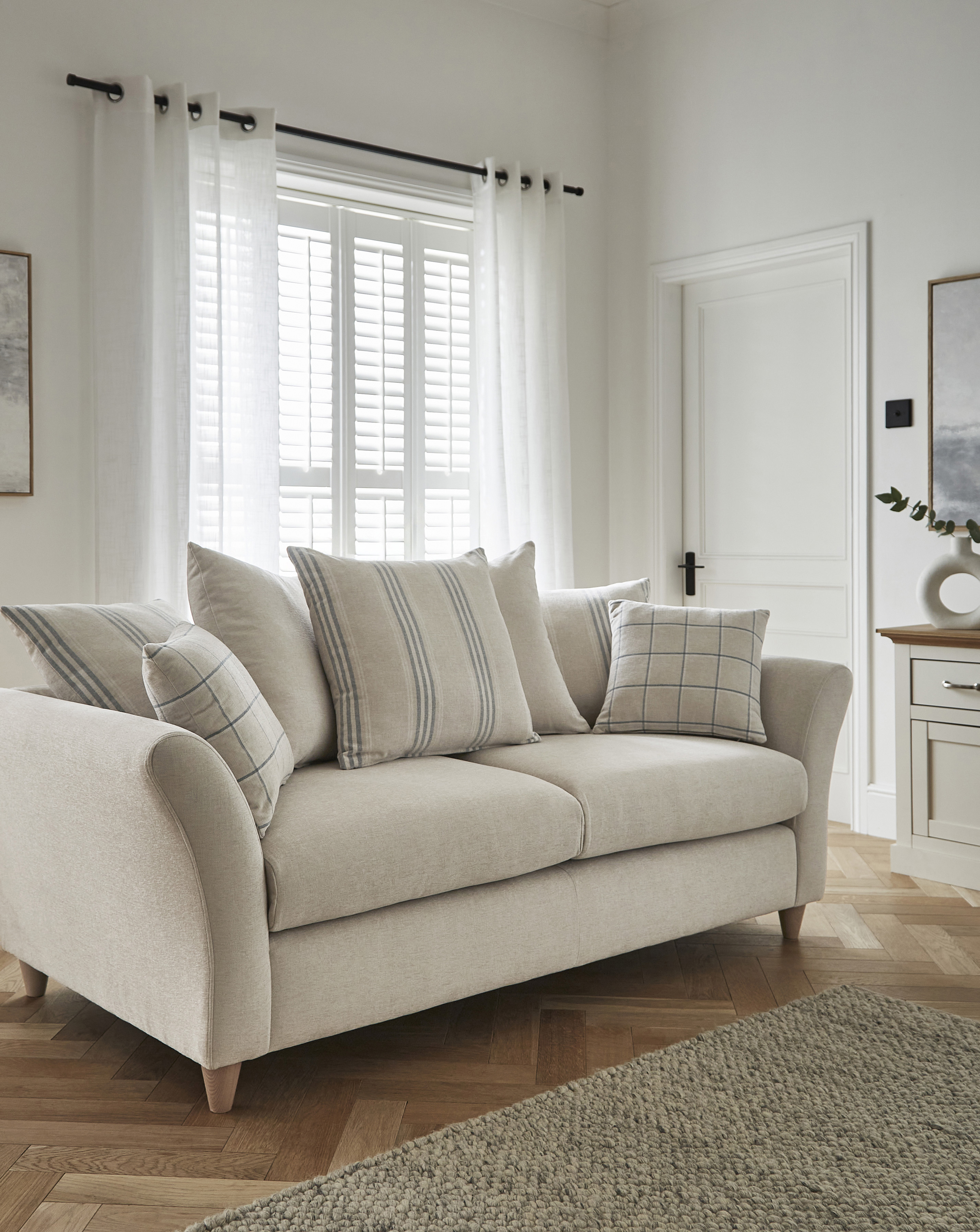 Clover Fabric Scatterback 3 Seater Sofa