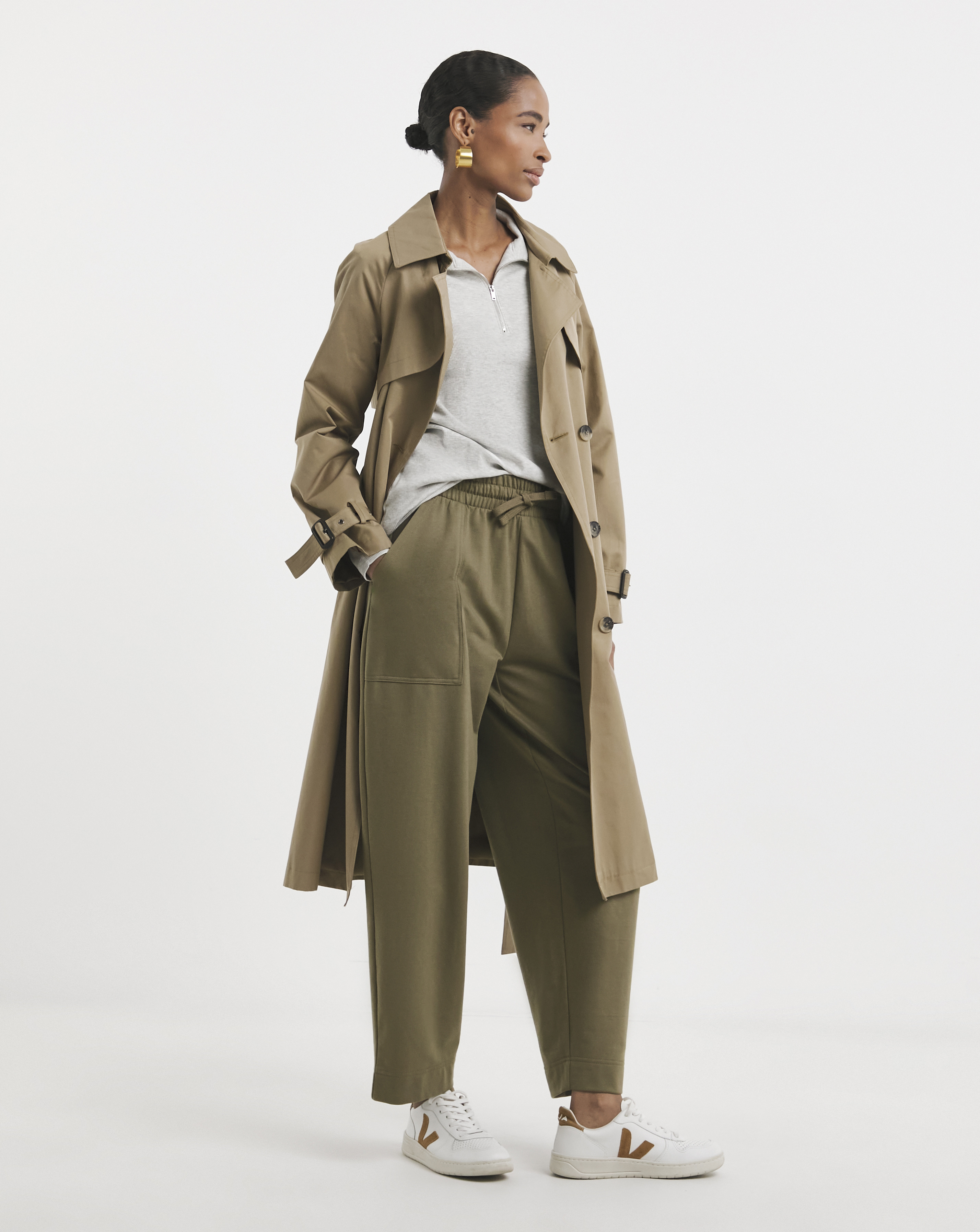 Barrel Leg Cotton Mix Jogger