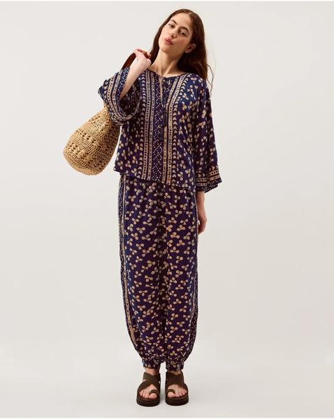 Monsoon Clover Print Tassel Top