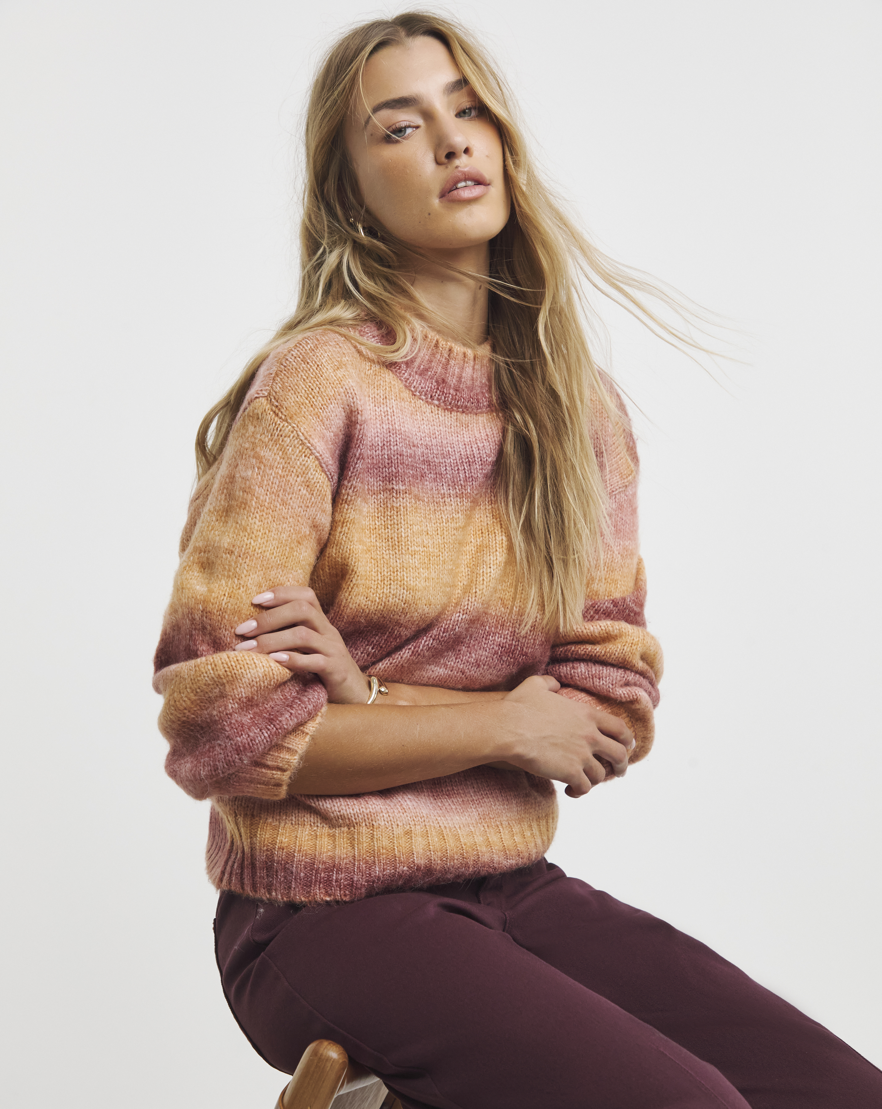 Native Youth Striped Fluff Jumper