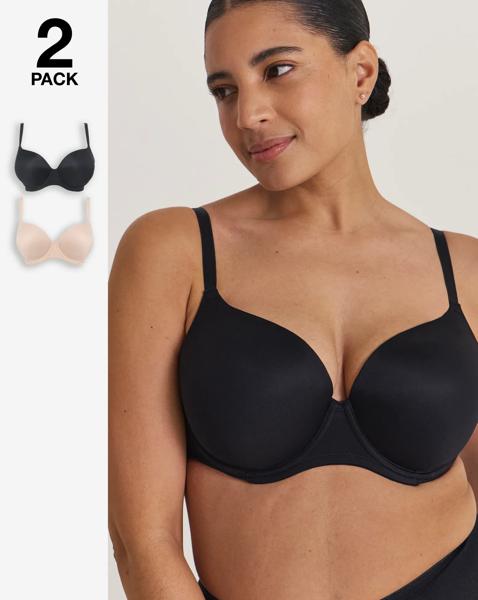 2 Pack Smoothing Microfibre T-Shirt Bras