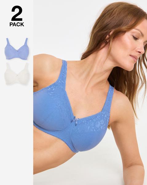 2 Pack New Sarah Full Cup Non Wired Bras