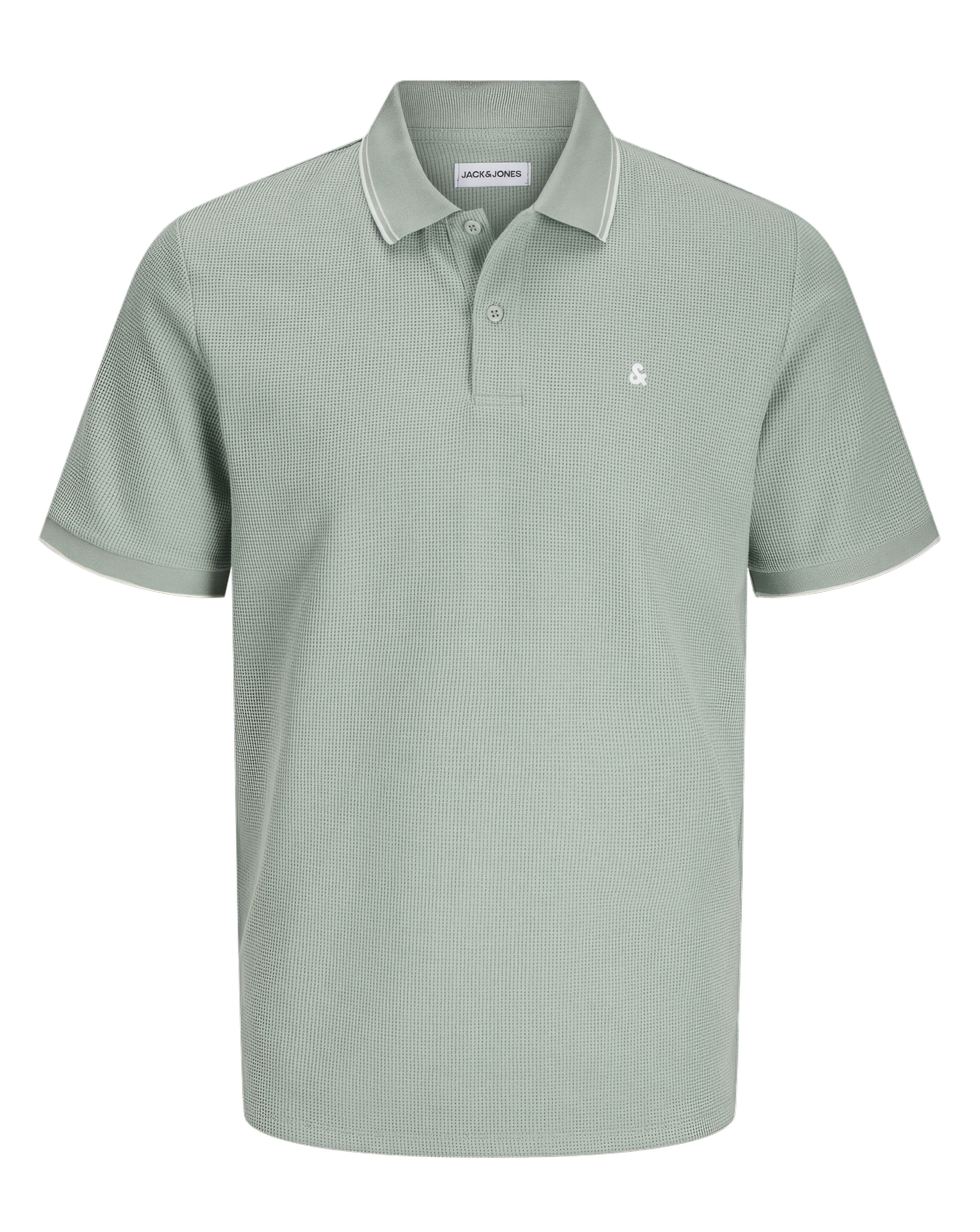 Jack & Jones Austin Waffle Polo - Green - Men's - Size L - Cotton Blend