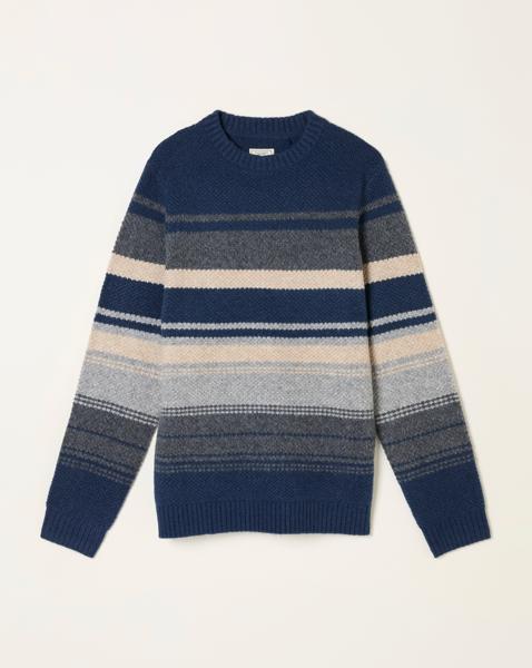 FatFace Calder Stripe Jumper - Navy