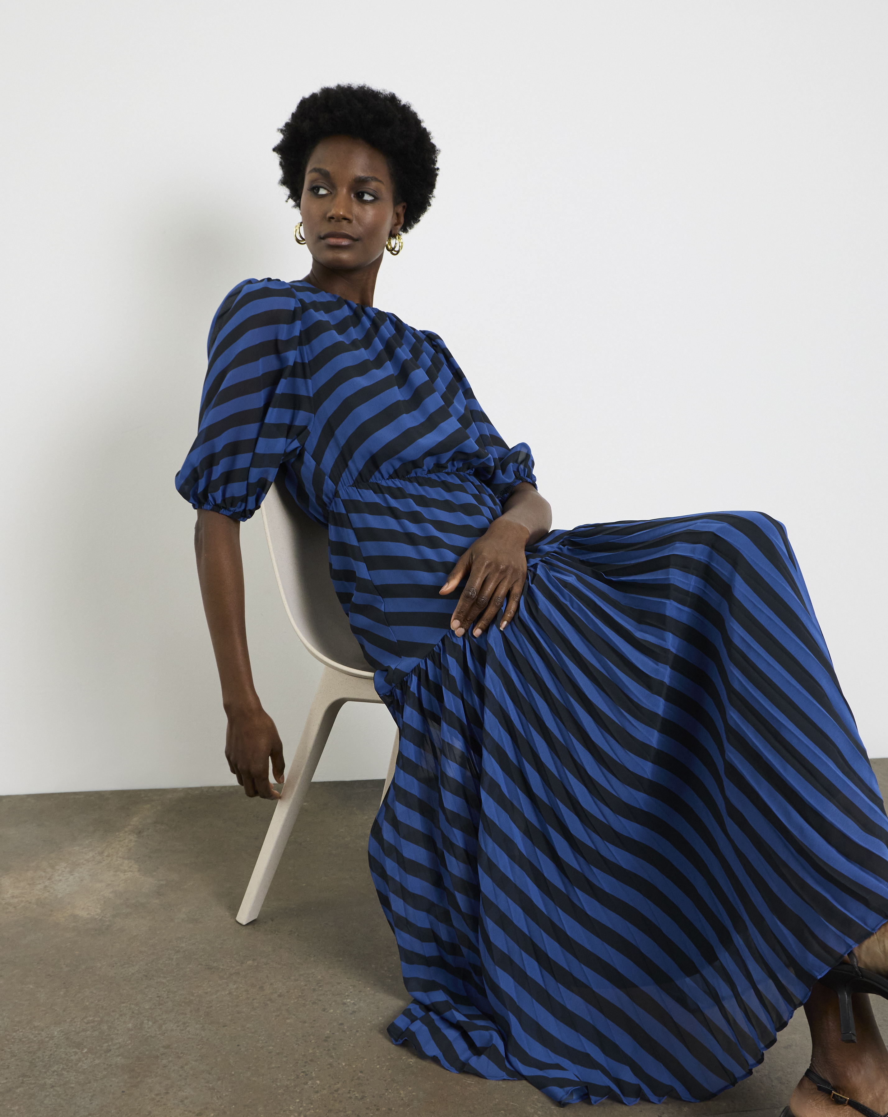 Joanna Hope Stripe Print Maxi Dress