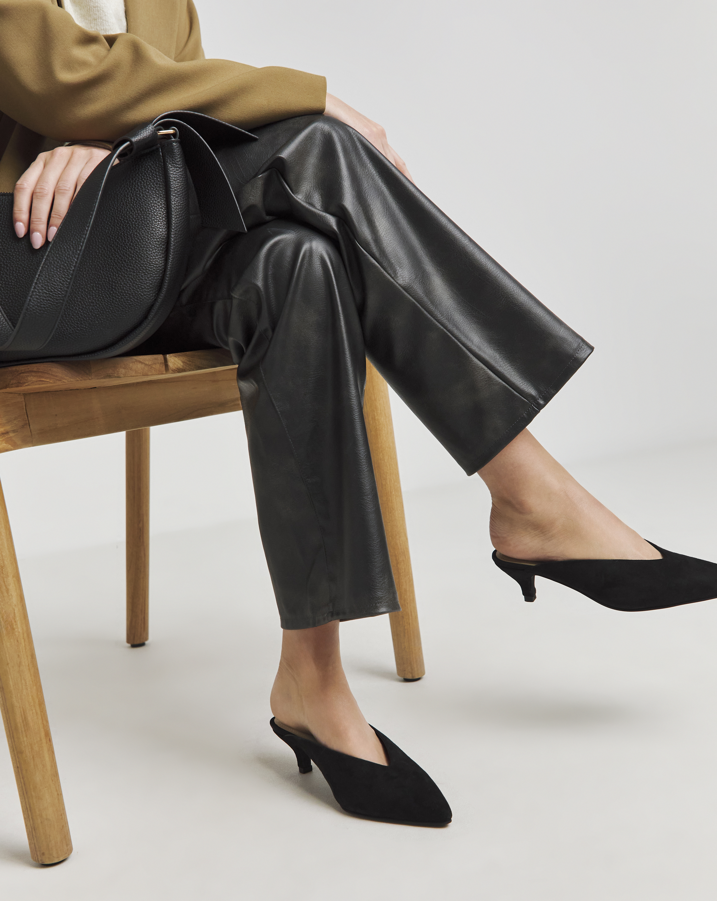 Suede Mule Kitten Heel Shoe Std
